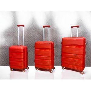 Luxe Kofferset 3 delig - MOS© - set Reiskoffers - Dubbele wielen - 360° spinners - 100% Polypropyleen - Hard Case