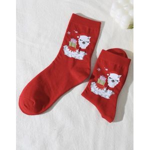 Alpaca sokken - kerst - unisex - rood - kerstcadeau - alpaca - alpacasocks