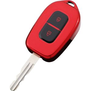 KUNIO Sleutelhoes Past voor Renault Twingo Dacia Sandero 3 Kwid Trafic Symbol Logan Stepway Duster Dokker Beschermhoes TPU Sleutel Cover Sleuteletui 3 Knoppen, grijs, 3 Tasten