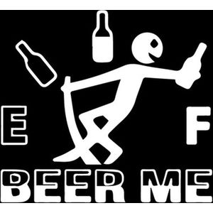 Beer me benzineklep sticker - Auto stickers - Laptop sticker - Auto accessories - Stickers volwassenen - 12 x 11 cm - Wit - 259