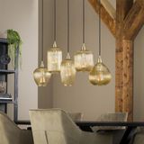 Hoyz Hoyz hanglamp 5l stripe glass mix amberkleurig glas