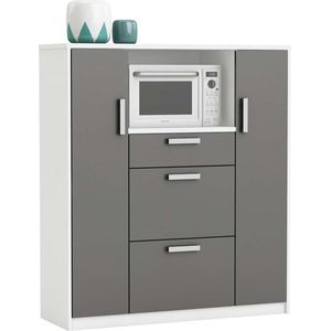 Keukenkast Range 116 cm breed wit met antraciet