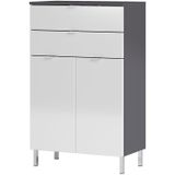 Badkamerkast Bruno 97 cm hoog in grafiet met wit