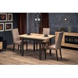 Vierkant eettafel Tiago Uitschuifbaar 90x90 cm eiken met zwart