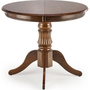 Uitschuifbare ronde eettafel William 90 tot 124 cm breed walnoot