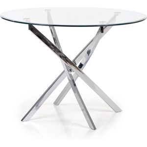 Glazen eettafel Raymond 100 cm breed Chrome