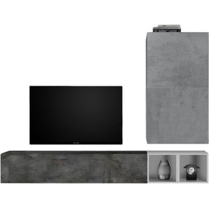 TV-wandmeubel Anderson in grijs beton met oxid