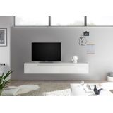 Zwevend Tv-meubel Mexy 210 cm breed hoogglans wit