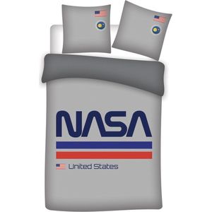 Dekbedovertrek Nasa- Space- 1 persoons- 140x200 cm- polyester- GRIJS
