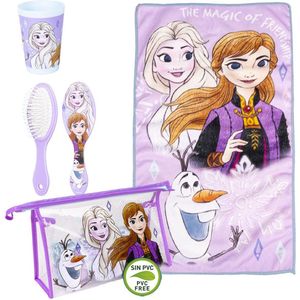 Toilet-tasje Frozen- paars- gevuld- doorzichtig- pvc vrij- met rits