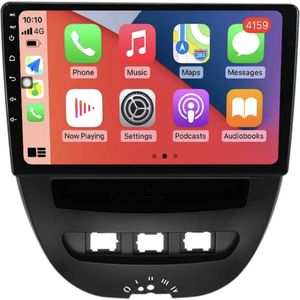 Autoradio voor Toyota Aygo/Citroën C1/Peugeot 107 2005-2014 2G/32G 10.1 inch Android 12 Draadloos CarPlayAuto/WIFI/GPS/NAV