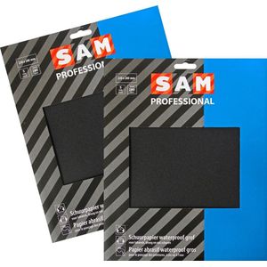 SAM professional schuurpapier - waterproof - korrel 280 - schuren en slijpen van verf, lak en plamuur - zeer geschikt voor autolakken - 2 x 5 stuks