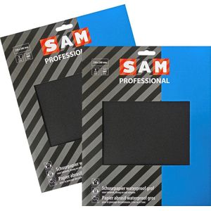 SAM professional schuurpapier - waterproof - korrel 180 - schuren en slijpen van verf, lak en plamuur - zeer geschikt voor autolakken - 2 x 5 stuks