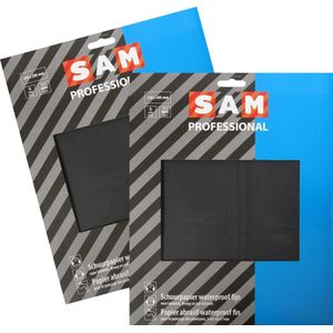 SAM professional schuurpapier - waterproof - korrel 400 - schuren en slijpen van verf, lak en plamuur - zeer geschikt voor autolakken - 2 x 5 stuks