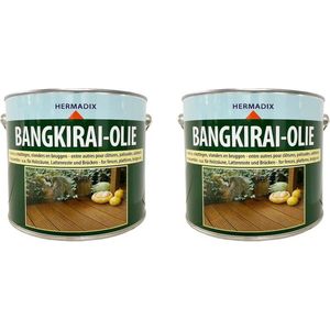 Hermadix bangkirai olie - naturel - duurzame bescherming - voor alle hardhoutsoorten - 2 x 2,5 liter