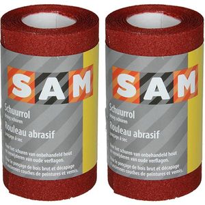 SAM schuurpapier op rol - korrel 80 - 4,5 m x 120 mm - droog schuren - 2 stuks