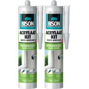 Bison acrylaatkit - wit - schilderskit - vochtbestendig - uitstekende hechting - 2 x 300 ml