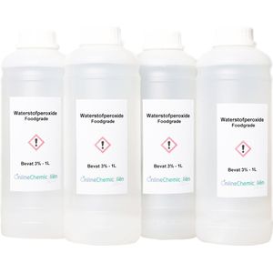 Waterstofperoxide 3% - Hydrogen peroxide - 4 X 1Liter