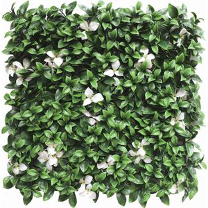 Greenmoods Kunstplanten - Kunsthaag - Gardenia - Met witte bloem - 50x50 cm - Voor binnen en buiten