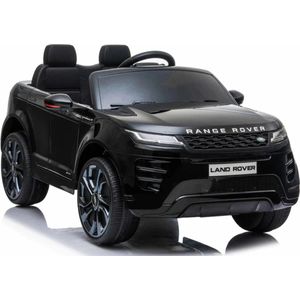 Land Rover, Range Rover Evoque, Zwart metallic gespoten, 12 volt kinderauto, USB, MP3, FM radio en veel meer opties! | Elektrische Kinderauto | Met afstandsbediening