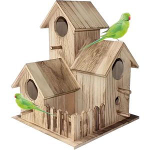 Vogelhuisje vogelnest - vogelvoederhuisje - DIY knutselen meisjes en kinderen hobby verf en bouwpakketten nestkast voor mus, koolmees of pimpelmees