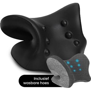 MR Products Nekstretcher – Neck releaser - Nek stretcher - Nek releaser - Nekmassage - Nek massage - Nekkussen - Nek kussen - Zwart - Incl. wasbare hoes