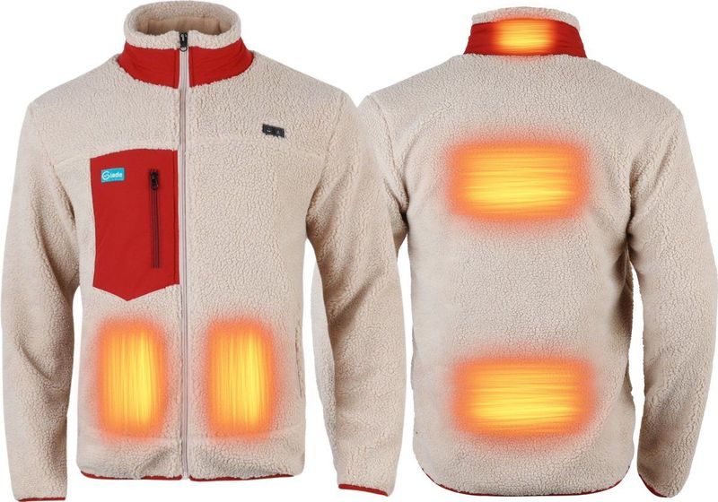 Gløde - Wøley - Verwarmd Teddy Vest - Rood - Fleece - Unisex