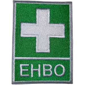 Opstrijk Patch EHBO - Groen - Wit - EHBO Logo - Strijkembleem - 6 x 8 cm