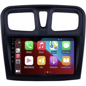 Autoradio 9 inch Android 12 2G+32G voor Renault Sandero/Logan 2012-2019 CarPlay/Auto/WIFI/GPS/RDS/DSP/NAV