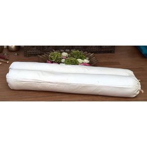 Guling, Bantal Pollo XLarge~125xØ~23-25cm. Medium 1500gr. Traagschuim/Memory Foam vulling. Drukverlagend en vormvast Fijn tegen reuma, arthrose of drukpijn Voor een betere nachtrust, ook voor senioren. Voor Rug-Zij-slaper Vegan-Ortho Vital+ Goeling #