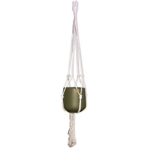 Plantenhanger 'Classic' Wit - 100 cm - Katoen - Let op: Excl. Pot - Macram�é - Handgemaakt in Nederland - Inclusief Verzendkosten