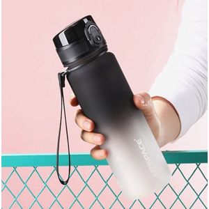 Drinkfles UZSPACE - 500 ML - Paars/rood met 1-Klik Open Deksel - Tritan Materiaal - BPA-Vrij - 100% Lekvrij - Stijlvolle Plastic Drinkfles
