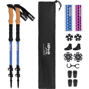 wandelstokken nordic walking stokken - walking stokken I lichtgewicht opvouwbare, verstelbare wandelstokken met tas en toebehoren , premium kwaliteit.