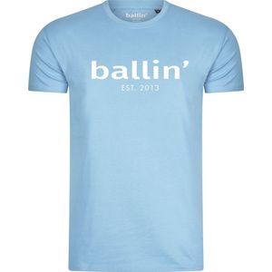 Heren Tee SS met Ballin Est 2013 Regular Fit Shirt Print - Blauw