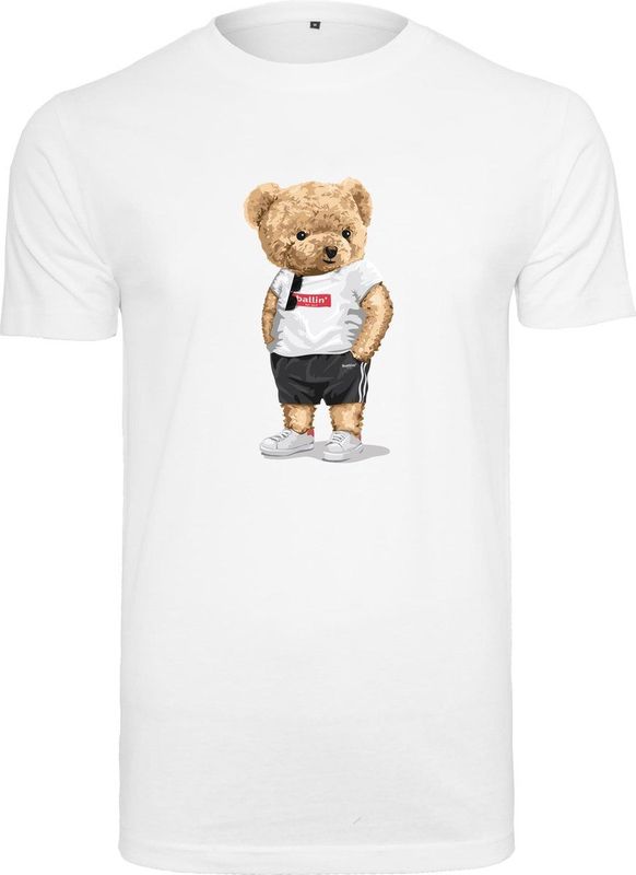 Heren Tee SS met Ballin Est 2013 Bear Summer Vibe Tee Print - Wit