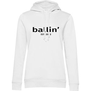 Ballin - Wmn Hoodie Print - Wit - Katoen