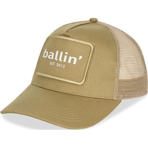 Unisex Petten met Ballin Est. 2013 Trucker Cap Print - Beige - Maat one size