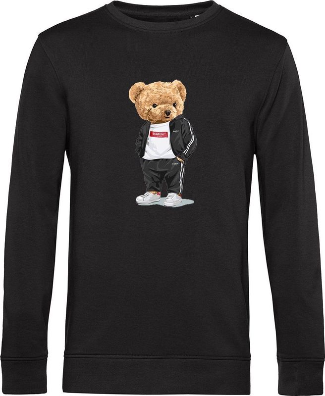 Ballin - Bear Tracksuit Sweater - Zwart - Heren Sweater