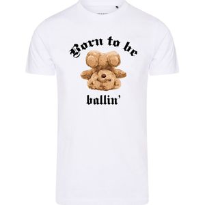 Heren Tee SS met Ballin Est 2013 Born To Be Tee Print - Wit