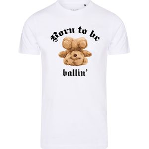 Heren Tee SS met Ballin Est 2013 Born To Be Tee Print - Wit