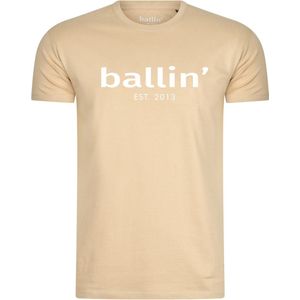 Heren Tee SS met Ballin Est 2013 Regular Fit Shirt Print - Beige