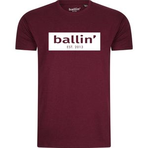 Heren Tee SS met Ballin Est 2013 Cut Out Logo Shirt Print - Rood