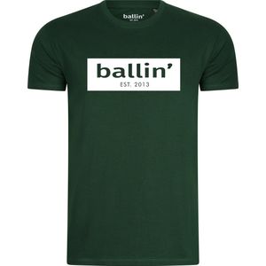 Heren Tee SS met Ballin Est 2013 Cut Out Logo Shirt Print - Groen