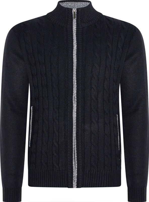 Cappuccino Italia - Cable Cardigan - Navy - Heren Vest
