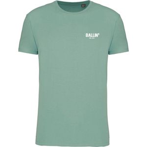 Heren Tee SS met Ballin Est 2013 Backprint Cross Shirt Print - Groen