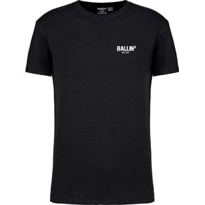 Heren Tee SS met Ballin Est 2013 Backprint Cross Shirt Print - Zwart