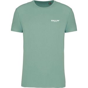 Heren Tee SS met Ballin Est 2013 Backprint World Shirt Print - Groen