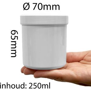 Plastic Potjes met Deksel - 250 ml - 5 stuks - Cosmetica potje - Lege Potjes - Zalfpotje
