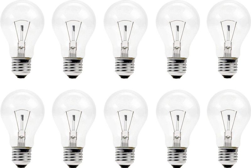 Gloeilamp - 100W - Grote Fitting E27 - 10 Stuks - Warm Wit Licht 2700K