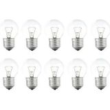 Gloeilamp - Helder - Kogellamp - Grote Fitting E27 - 15W - 10-pack